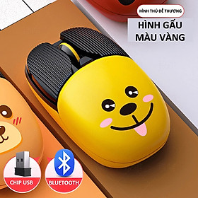 Mua Chuột không dây A10 thiết kế nhỏ gọn in hình thú cưng dễ thương kết nối bằng Bluetooth và chip USB tiện lợi