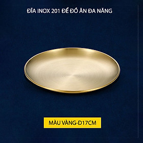 Mua Đĩa inox để thức ăn đa năng  tiện dụng  màu vàng hoặc bạc tùy chọn
