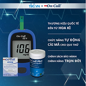 Máy Đo Đường Huyết On Call EZ II Kèm Hộp 25 Que Thử Đường Huyết Và 100 Kim