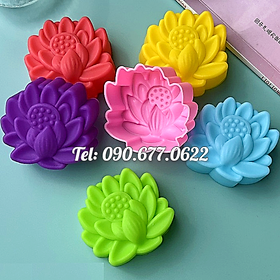Bộ 10 khuôn silicon 3 lớp làm bánh, rau câu, bánh bông lan, bánh da lợn, bánh Cookie hoa sen nở – Mã số 1168