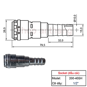 Mua Khớp nối nhanh khí nén một chạm 200-SH  Nitto - Nhật Bản