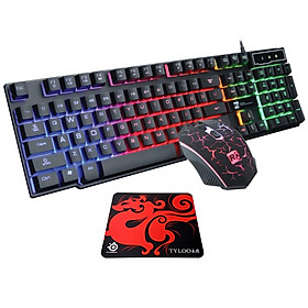 Mua  TẶNG LÓT CHUỘT  Bộ bàn phím giả cơ và chuột chuyên game R8 1910 Led 7 màu + LÓT CHUỘT