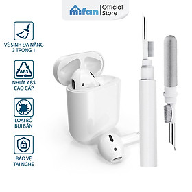 Bút Vệ Sinh Tai Nghe Bluetooth 3 Trong 1 Cao Cấp MIFAN - Làm sạch bụi bẩn trong hộp đựng, loa, cổng sạc, điện thoại - Hàng chính hãng