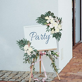 2Pcs Wedding Arch Flower Swag Handmade Hanging for Wedding Ceremony Backdrop