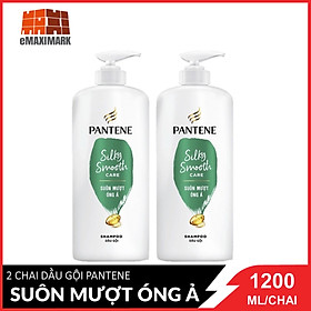 Combo 2 Chai Dầu gội Pantene Suôn Mượt Óng Ả chai 1200ml / Chai