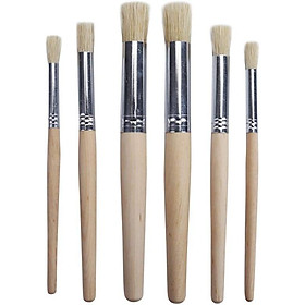 Lông Cọ Sơn Chuyên Nghiệp Cọ Sơn Tay Cầm Gỗ Cọ Dầu Acrylic Tranh Màu Nước 6 Chiếc