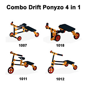 Combo Drift 4 trong 1 Ponyzo đồ chơi lắp ráp sáng tạo cho bé thông minh