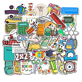 Sticker 50 miếng hình dán School Stub