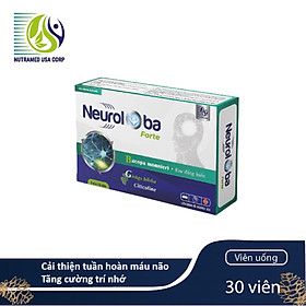 Hình ảnh Neuroloba Forte - Cải thiện tuần hoàn máu não, tăng cường trí nhớ, điều hòa vận mạch trên toàn bộ mạch máu (Hộp 30 viên) - Nhà máy liên doanh với Medinej - USA và đạt chuẩn GMP - WHO