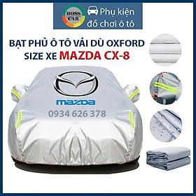 Bạt phủ trùm xe ô tô Mazda CX8 3 lớp tráng bạc thông minh, chất liệu vải dù oxford cao cấp, áo chùm bảo vệ xe 4,5,7 chỗ