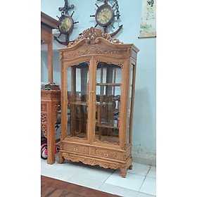 Mua Tủ phòng khách gỗ gõ đỏ 1 2m cao 2m17 kiểu dáng tân cổ điển   hàng dày loại vip