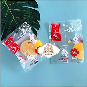 Túi đựng bánh trung 50g mẫu thỏ lồng đèn