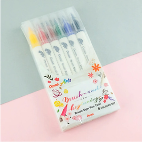 Hình ảnh Bút viết thư pháp Calligraphy Pentel Brush Sign Pen Twin | Brush Pen 2 đầu | 30 màu