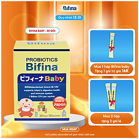 Bifina Baby Nhật Bản - Hộp 30 gói - Phòng ngừa biến chứng cho trẻ sinh non, sinh mổ, dùng sữa công thức