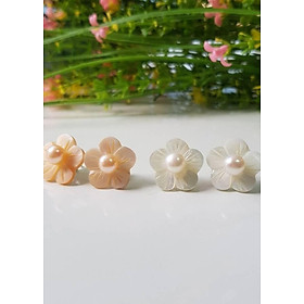Bông Khuyên Tai Ngọc Trai Kiểu Nụ Hoa đào - Trang Sức Cô Tấm - Peach Pearl(6ly) - CTJ6906