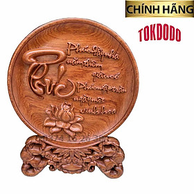 Tranh Đĩa Chữ Phúc Gỗ Hương Đá Cao Cấp Thương Hiệu TOKDODO Đủ Kích Thước