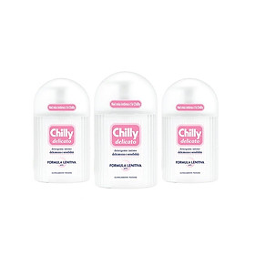 Combo 3 chai Dung dịch vệ sinh phụ nữ Chilly Delicato - Dưỡng mềm mại, sạch dịu êm - số 1 tại Italy- (200ml/chai)