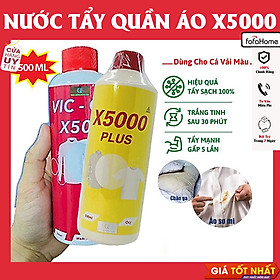 Thuốc Tẩy X5000 Nước Tẩy Trắng, Tẩy Mốc, Vết Ố Quần Áo, Chăn Ga Lem Màu 500ml Tẩy Trắng Đánh Bay Mọi Vết Bẩn