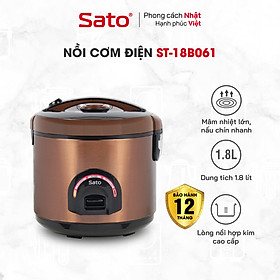 Nồi Cơm Điện SATO 18B061 1.8L - Chế độ ủ ấm đa chiều giúp cơm ngon hơn và giữ ấm được lâu hơn - Miễn phí vận chuyển toàn quốc - Hàng chính hãng