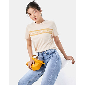 Áo Thun Nữ Thời Trang JUNO Cổ Tròn Họa Tiết Monogram JNATH031