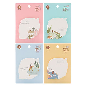 Lốc 4 Xấp Giấy Note No.1272 - Hình Lá Cây