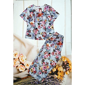 Đồ Bộ Mặc Nhà, Đồ Bộ Nữ Quần Dài Ống Rộng 9 Tấc Tole Nhung Trung Niên Bigsize - Màu số 19