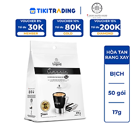 Cà phê sữa hoà tan rang xay 3in1 Classic - Bịch 50 gói x 17gr