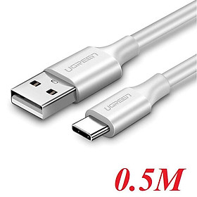 Ugreen UG60120US287TK 0.5M màu trắng Cáp USB-A sang Type C cao cấp - HÀNG CHÍNH HÃNG