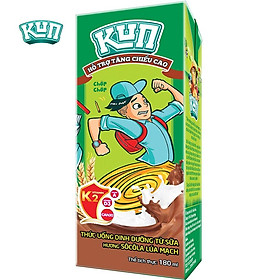 KUN_Thức Uống Dinh Dưỡng Vị Sôcôla Lúa Mạch Thùng 48 Hộp x 180ml