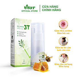 Xịt Họng Keo Ong 3T 25ml Giảm Đau Họng, Ho Khan, Ngứa Rát Họng