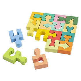 Jigsaw Puzzles Shape Assembling Matching Puzzles Wooden  for