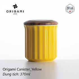 Hũ lọ sứ nắp gỗ Origami đựng cà phê trà 370ml