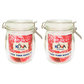 BỘ 2 HŨ THỦY TINH TRÒN CÓ KHÓA KOVA 700ML