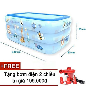 Mua Bể Bơi 1m3 Hình Chữ Nhật 3 Tầng + Kèm Bơm Điện  Kính Bơi