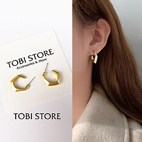Bông tai nữ hình học TOBI'SHOP khuyên tai nữ mạ vàng hình đa giác cá tính TB295