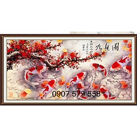 Mua Tranh thêu cửu ngư ya427 kt 189x102 cm