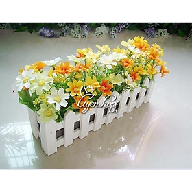 Mua Cây giả  giỏ hàng rào cắm sẵn hoa cỏ nhân tạo dài 50cm nhiều mẫu trang trí nhà cửa Flowermini HR-50