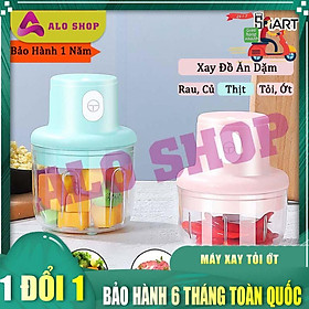 Mua Máy xay mini xay tỏi ớt  đồ ăn dặm  thịt siêu khỏe nhỏ gọn sạc pin - ALOSHOP