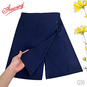 Váy quần đắp Amazing cho bé gái đi học, chân váy rời học sinh màu xanh với quần bên trong, đồng phục đi học