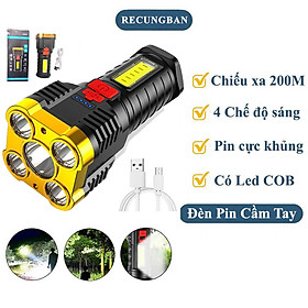 Đèn pin chống nước cầm tay siêu sáng 5 bóng