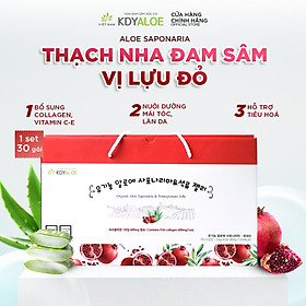 THẠCH COLLAGEN NHA ĐAM SÂM LỰU ĐỎ HỮU CƠ (set 30 gói) HỖ TRỢ ĐẸP DA