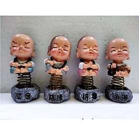 Bộ 4 Tượng Chú Tiểu HT19 - Thảnh Thơi Buông Xả, Tuỳ Duyên Phúc Đáo