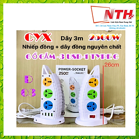 Mua Ổ ĐIỆN CYX D03 - DÂY ĐỒNG NGUYÊN CHẤT - FULL BOX