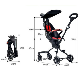 Xe đẩy, xe đẩy cho bé 2 chiều gấp gọn