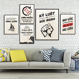 Mua Bộ 5 Tấm Tranh Văn Phòng Slogan tạo động lực trang trí phòng LEVUCB5