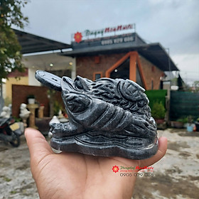 Mua Tượng thiềm thừ cóc 3 chân đá đen 14cm đá Non Nước