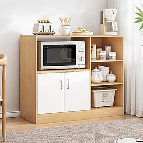 Tủ gỗ kệ nhà bếp lò vi sóng gỗ MDF nhập khẩu chống ẩm phóng cách tối giản hiện đại