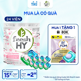 Túi Viên Giặt Xả Tiện Lợi 4 trong 1 Fresh Hy Hương Hoa Công Nghệ Nhật Bản