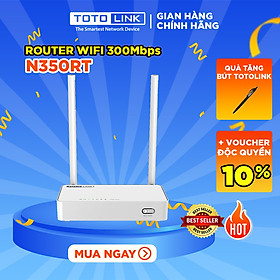 Router Wi-Fi TOTOLINK N350RT Chuẩn N 300Mbps - Hàng Chính Hãng