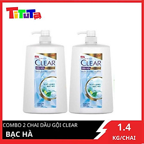 Combo 02 Dầu Gội Hỗ Trợ Trị Gàu Clear Mát Lạnh Bạc Hà